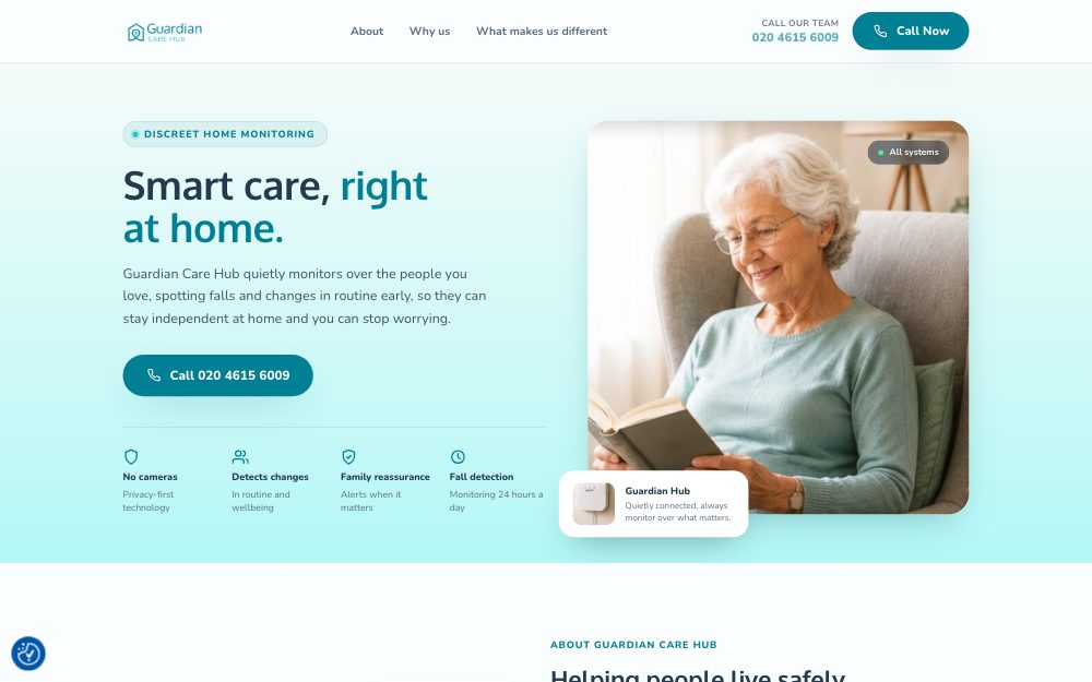 Guardian Care Hub homepage, built by Polestar Care Marketing