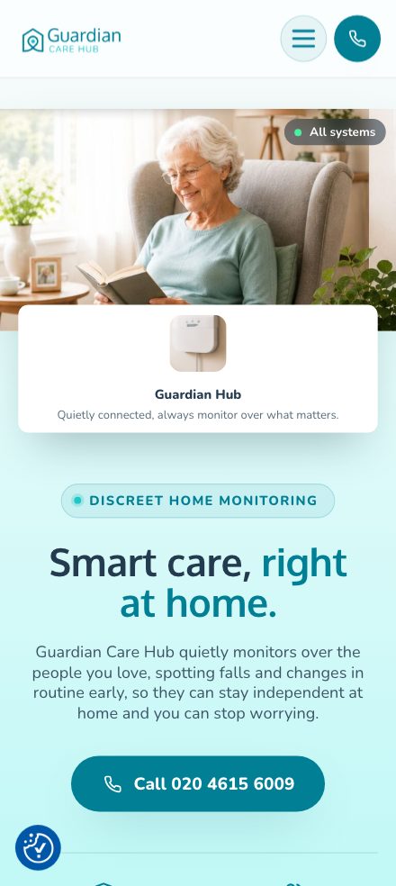 Guardian Care Hub on mobile